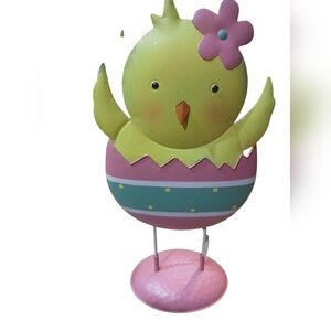 Spring Easter Summer Baby Chic Yellow Pink Blue Metal Decor 17 inches Tall NWT